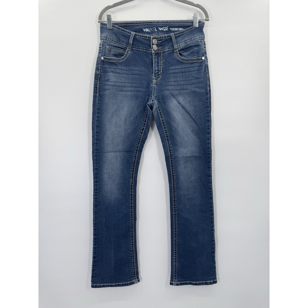 Retro Y2K Wallflower Luscious Curvy Fit Jeans 9 Button Back Flap Mid Rise Street